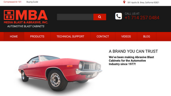 New Website Launch: MBA Automotive Blasting Cabinets